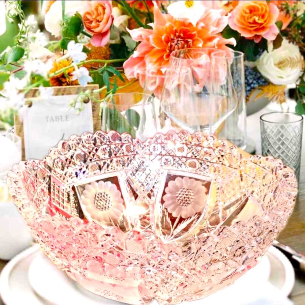 Poppy Flower Crystal Bowl Goes beyond the dining table standard.